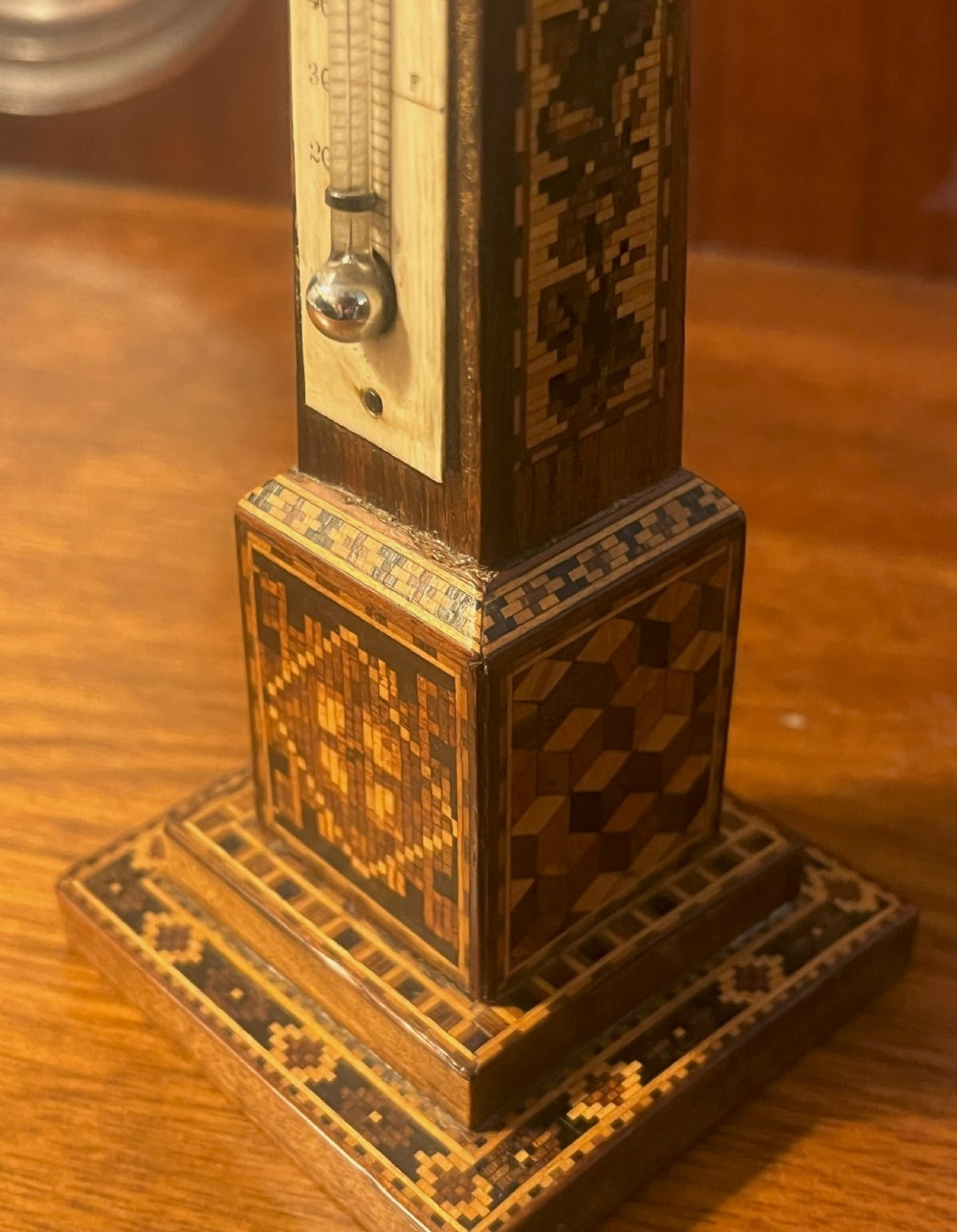 Tunbridge Ware Cleopatra's Needle Thermometer View VI