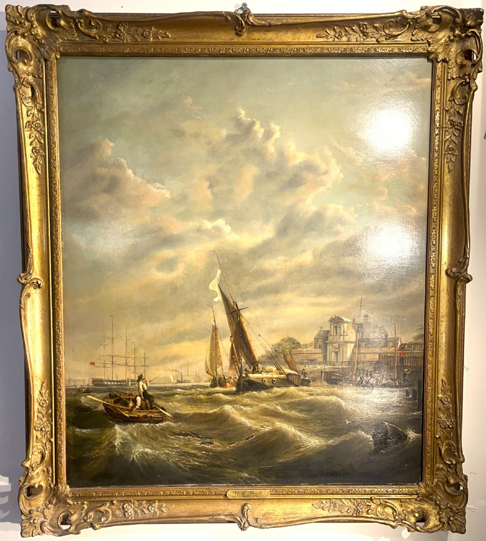 Large William Calcott Knell Oil On Canvas
