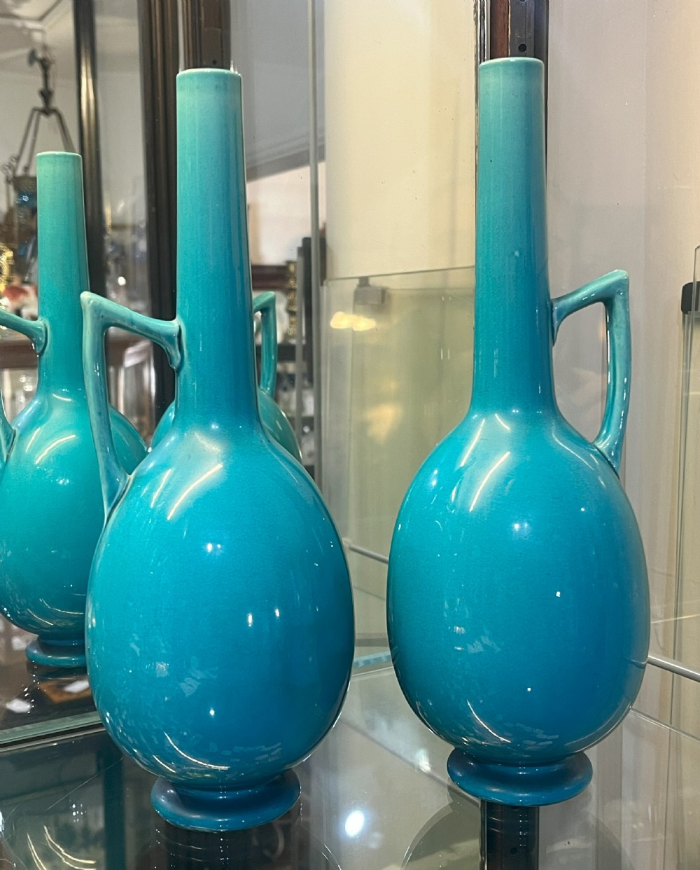 Fine Aesthetic Pair Burmantofts Vases After Dr. Christopher Dresser