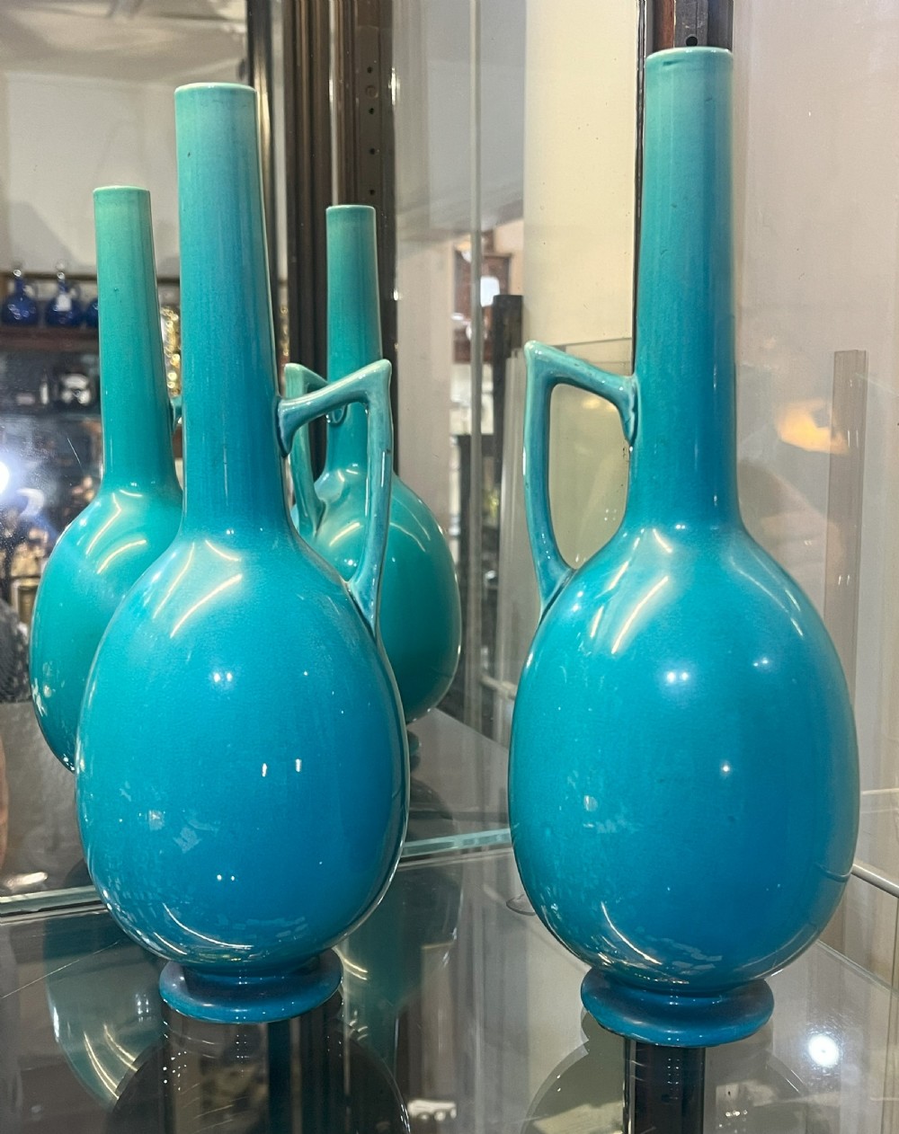 Fine Aesthetic Pair Burmantofts Vases After Dr. Christopher Dresser View II