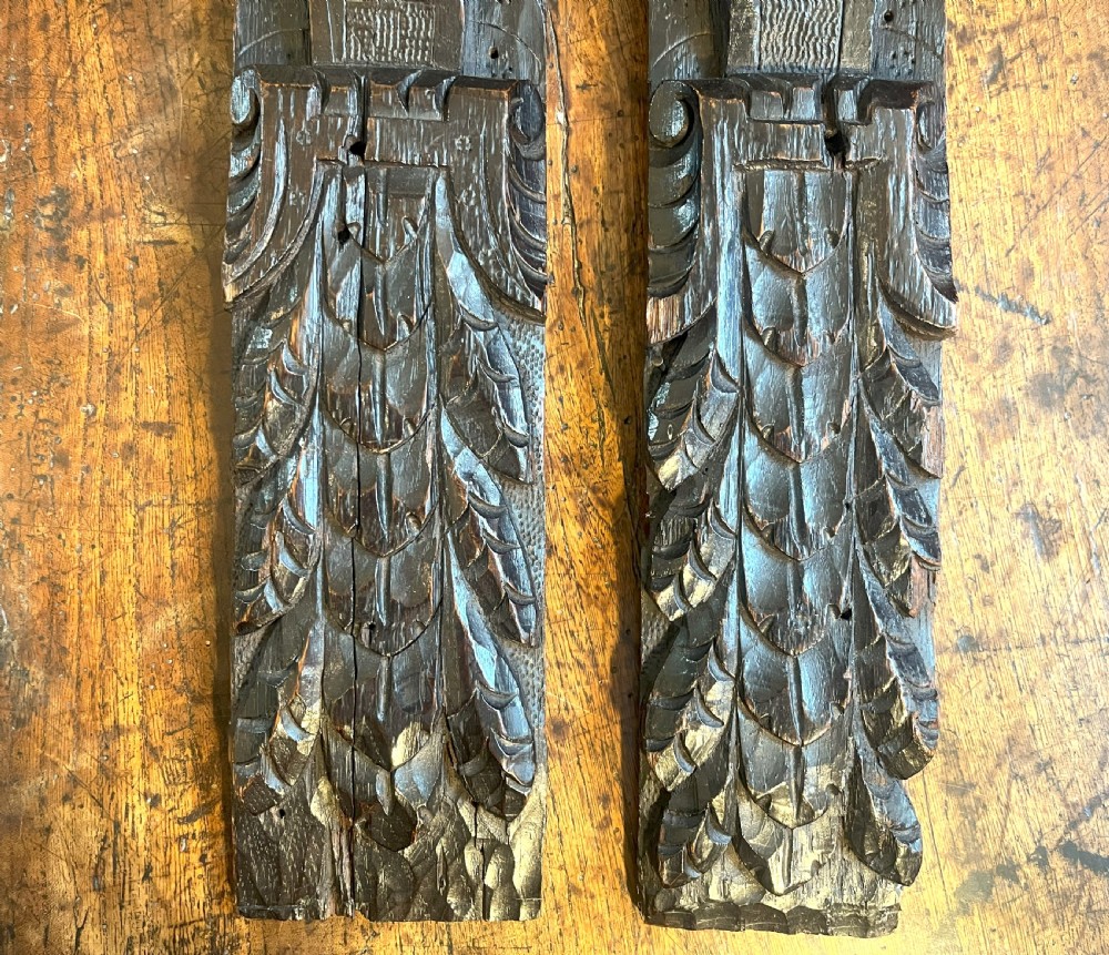 Pair Of Fine 17th Century Oak Terms View II