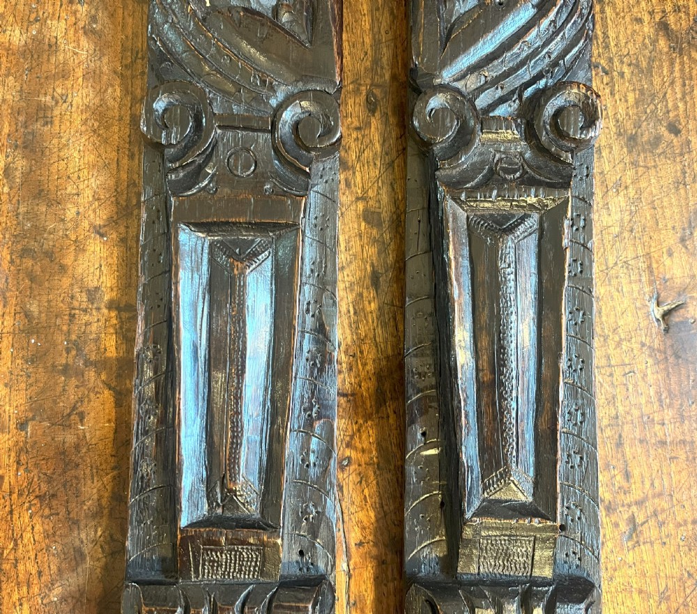 Pair Of Fine 17th Century Oak Terms View III