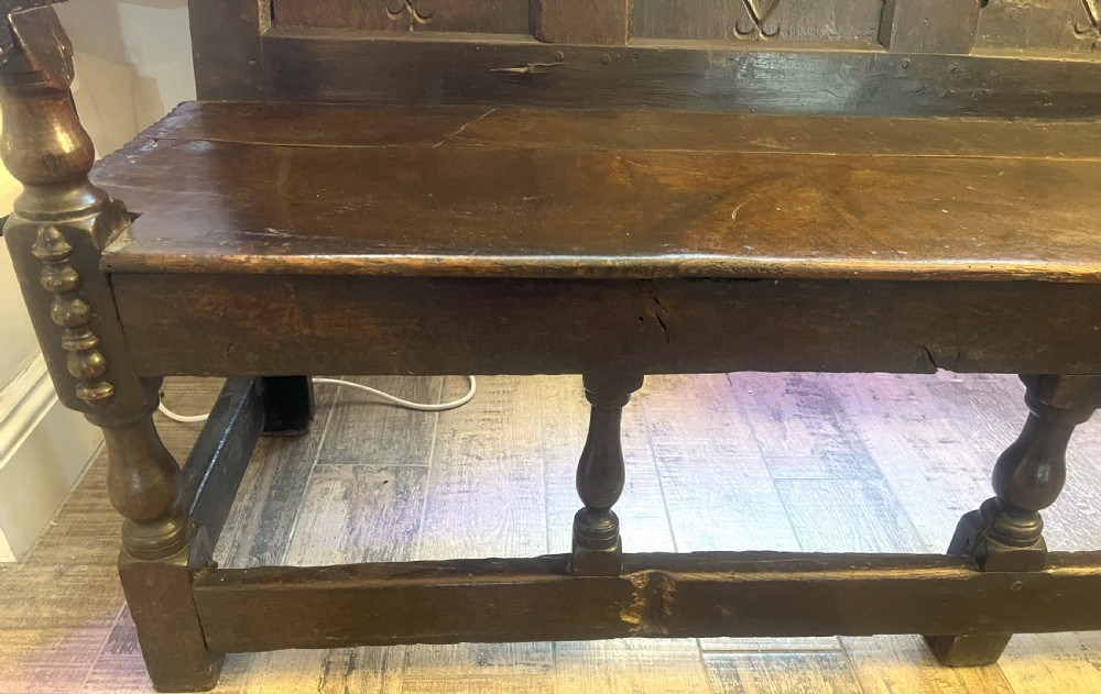 Fine Charles II Yorkshire Oak Settle c1670 View X