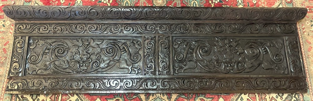 Large 18th Carved Oak Over Mantel Panel