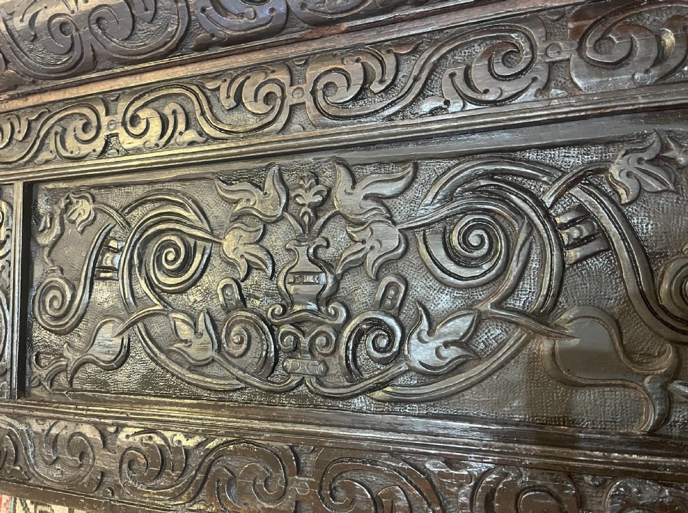 Large 18th Carved Oak Over Mantel Panel View V