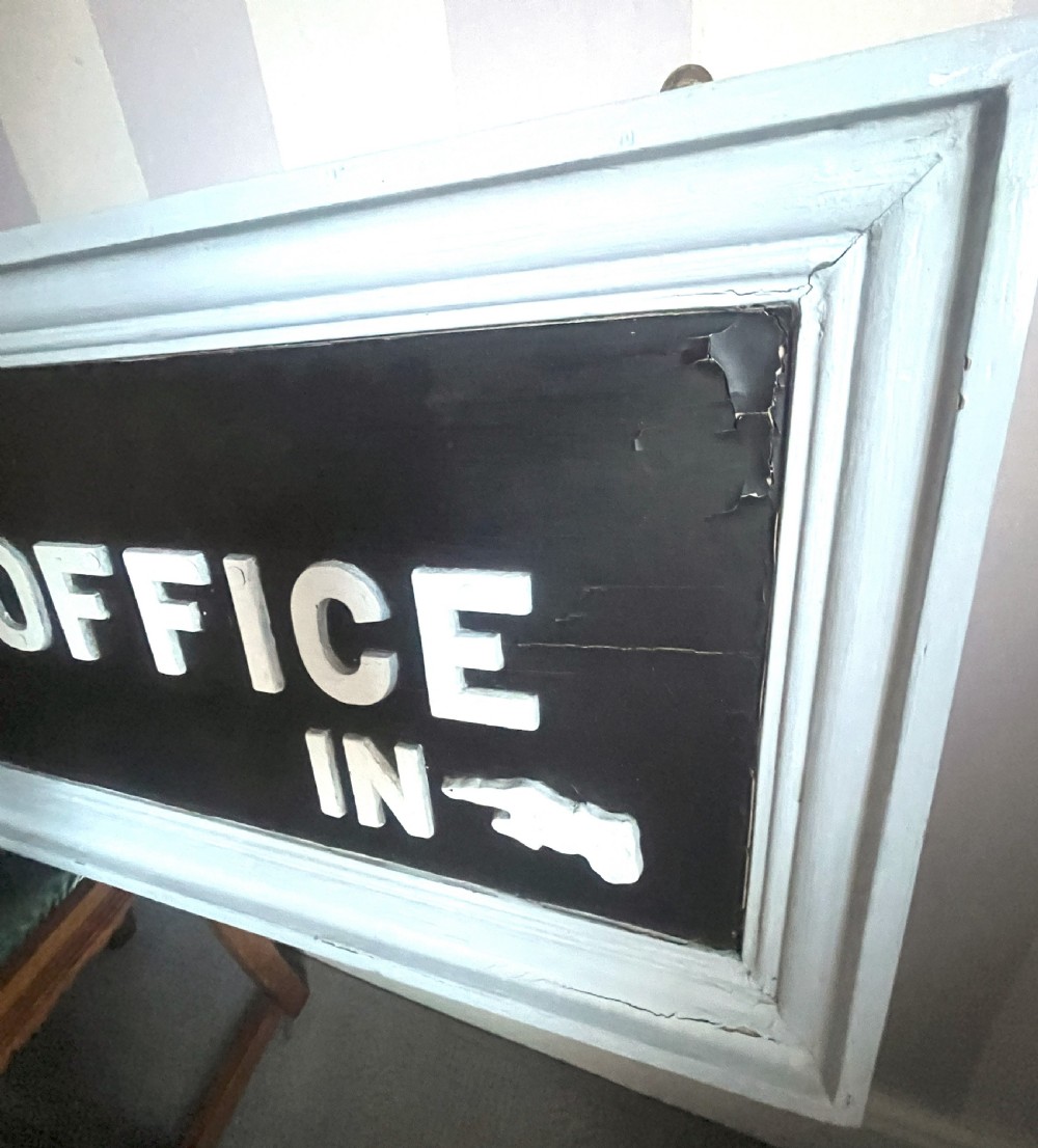 Large Antique Railway Station Booking Office Sign View II