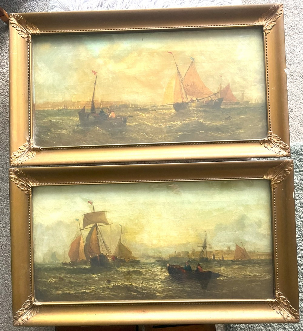 Pair Of William Calcott Knell (1830-1880) Framed Oil Paintings