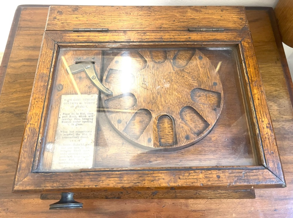 Victorian Shop Counter Coin Operated Stamp Dispenser View II
