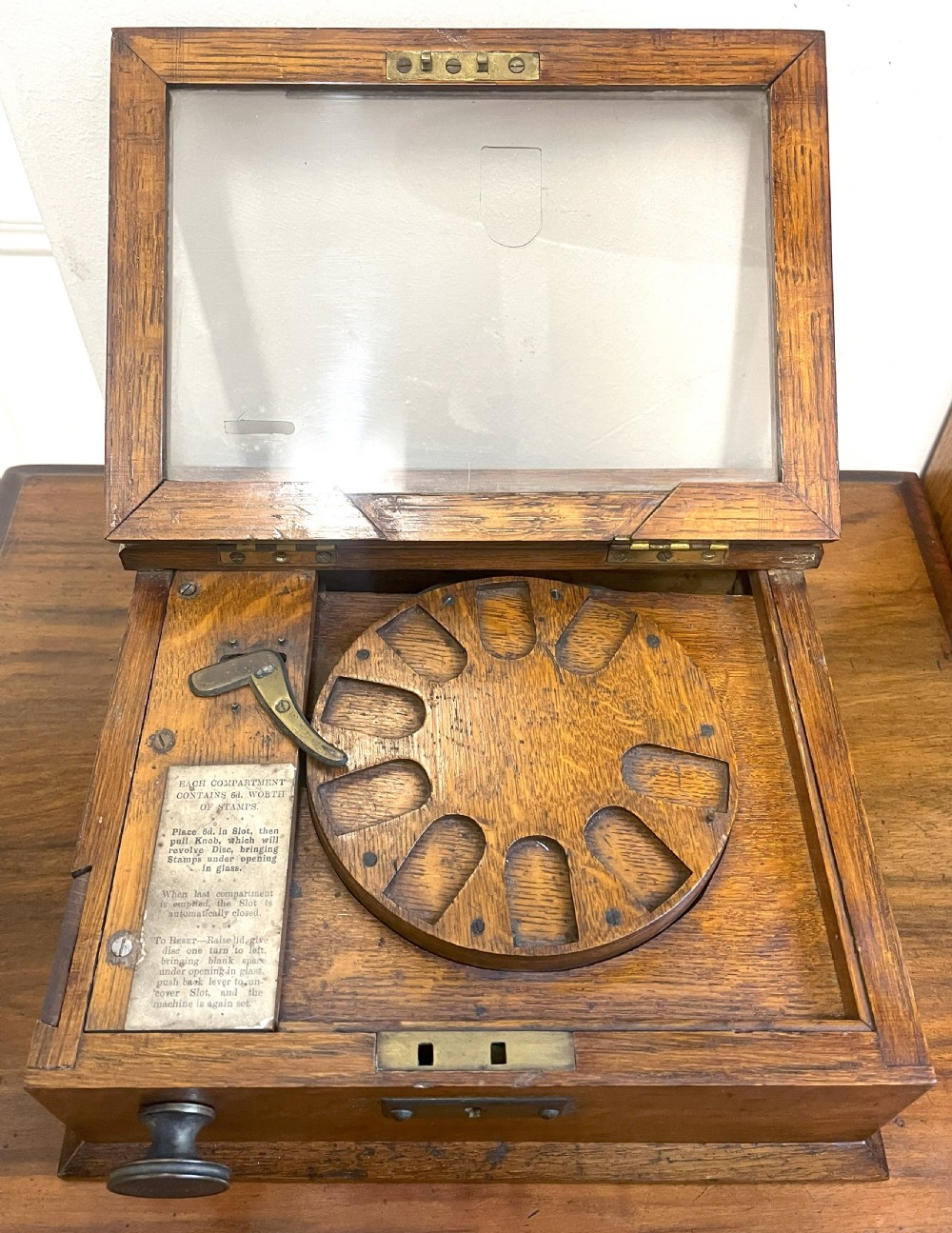 Victorian Shop Counter Coin Operated Stamp Dispenser View III