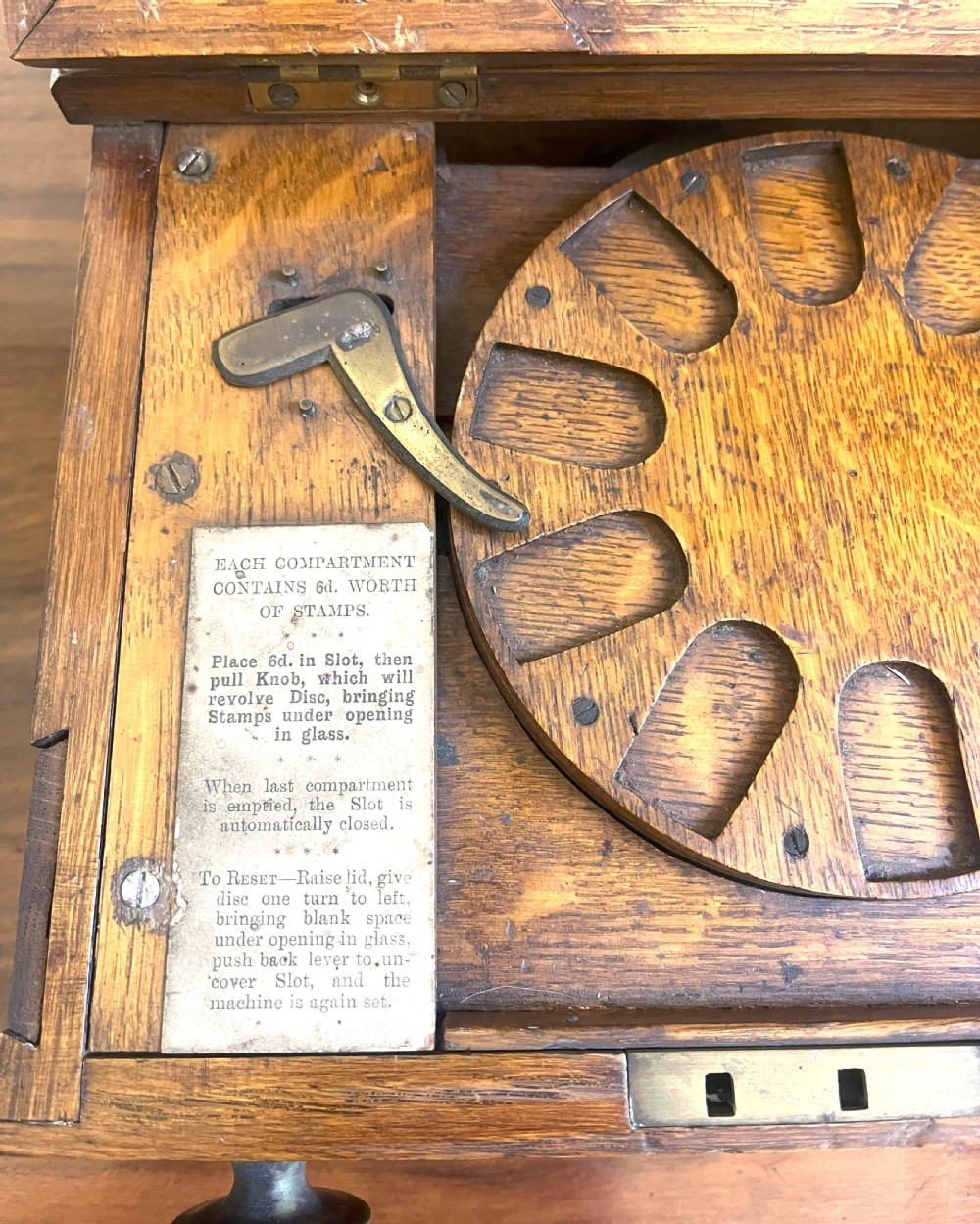 Victorian Shop Counter Coin Operated Stamp Dispenser View IV
