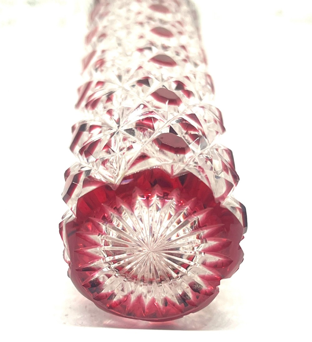 Exquisite Cut Glass Silver Topped Perfume Bottle View II