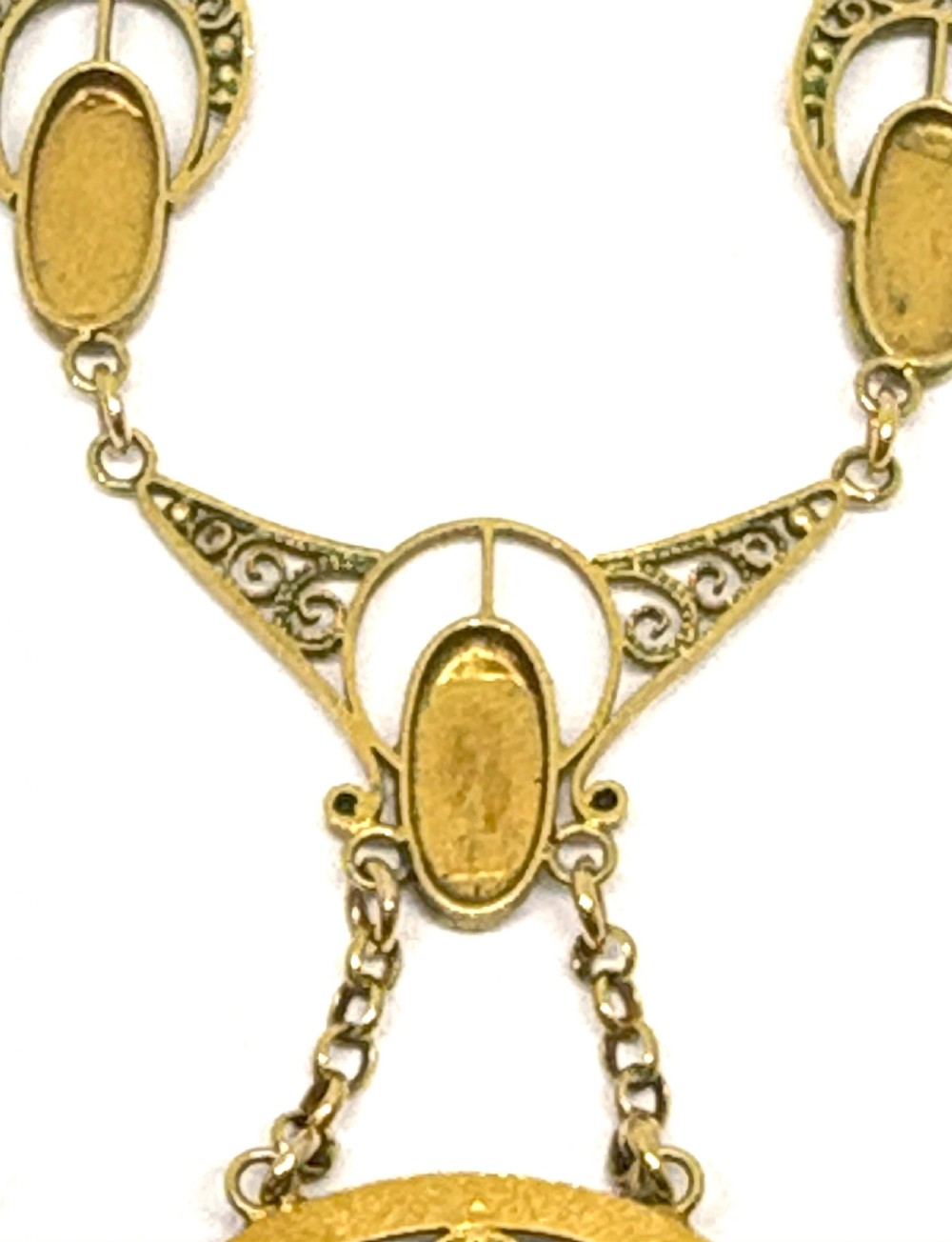 Fine and Rare Marius Hammer 15ct Gold, Pink Topaz and Seed Pearl Pendant and Necklace View XII