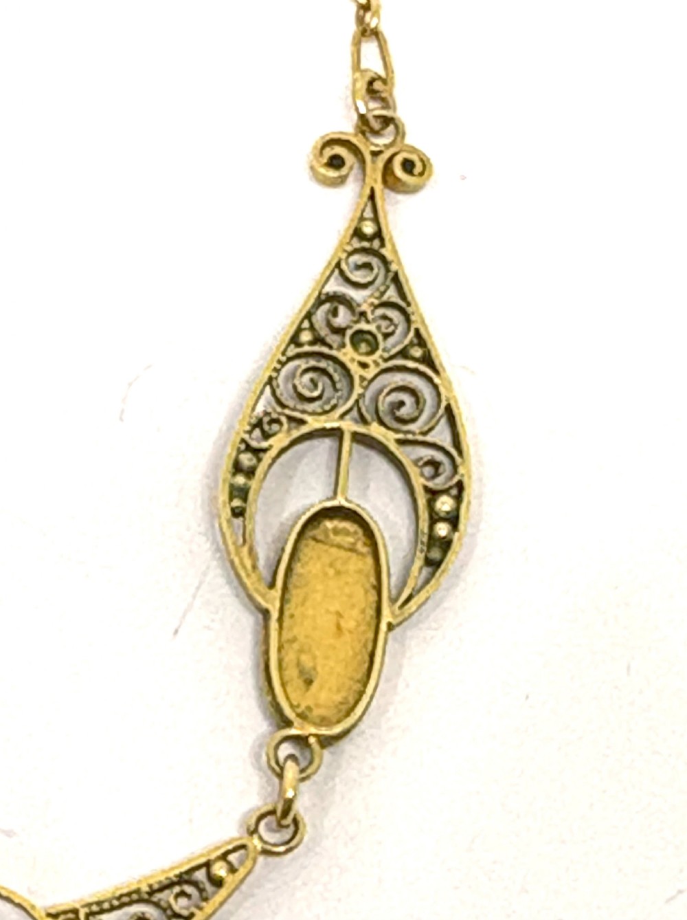 Fine and Rare Marius Hammer 15ct Gold, Pink Topaz and Seed Pearl Pendant and Necklace View XIV