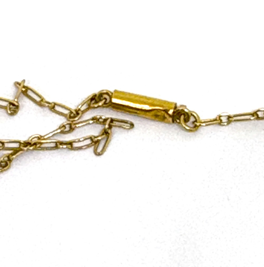 Fine and Rare Marius Hammer 15ct Gold, Pink Topaz and Seed Pearl Pendant and Necklace View XV