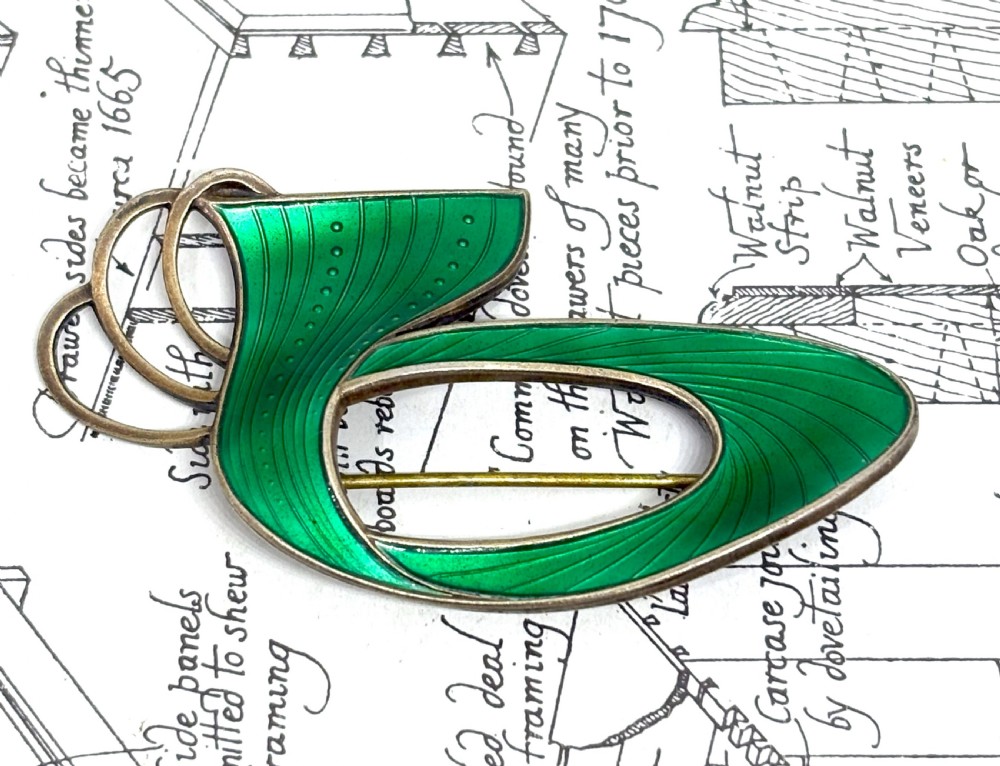 Ivar Holth Norwegian Silver & Enamel Brooch
