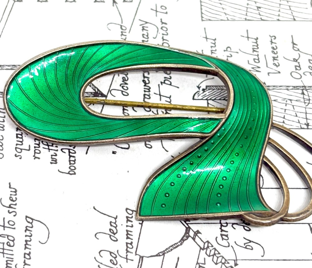 Ivar Holth Norwegian Silver & Enamel Brooch View III