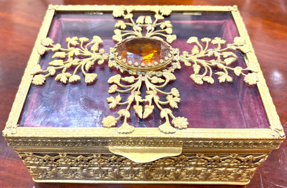 Fine French 19th Gilt Metal Jewellery Box View II