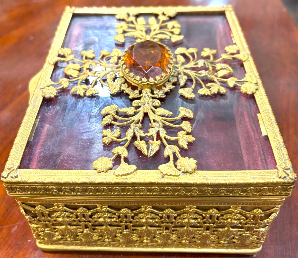 Fine French 19th Gilt Metal Jewellery Box View IV