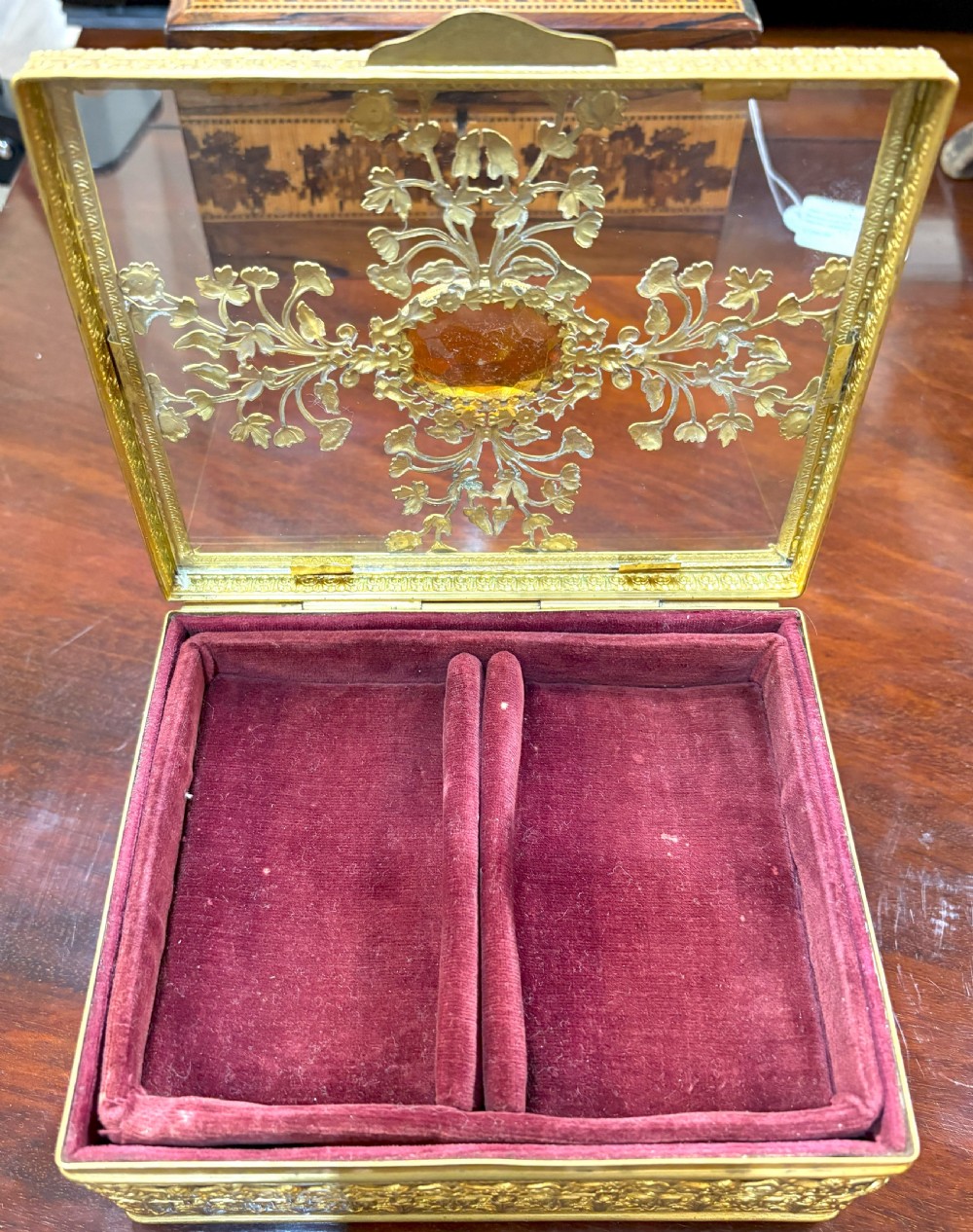 Fine French 19th Gilt Metal Jewellery Box View V