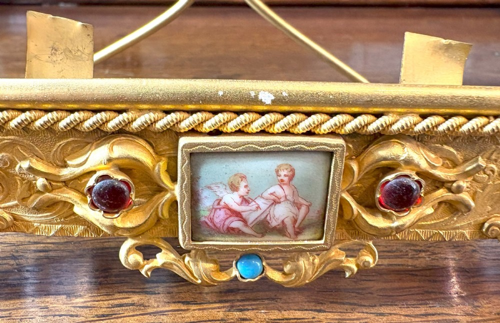 Fabulous 19th Century Gilt Metal Bejewelled Table Frame View II