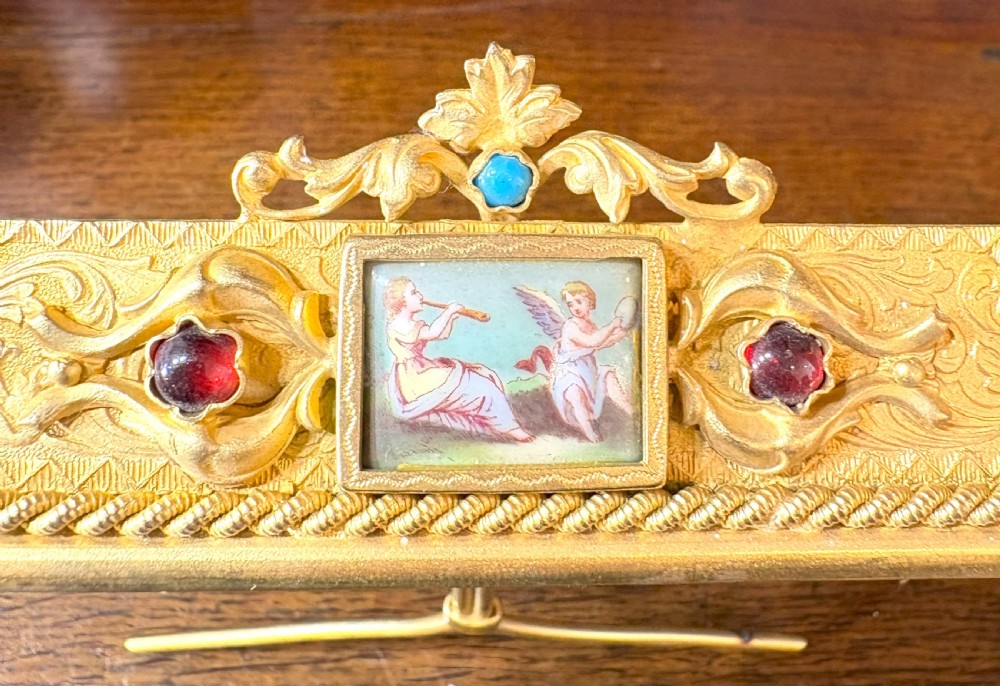Fabulous 19th Century Gilt Metal Bejewelled Table Frame View III