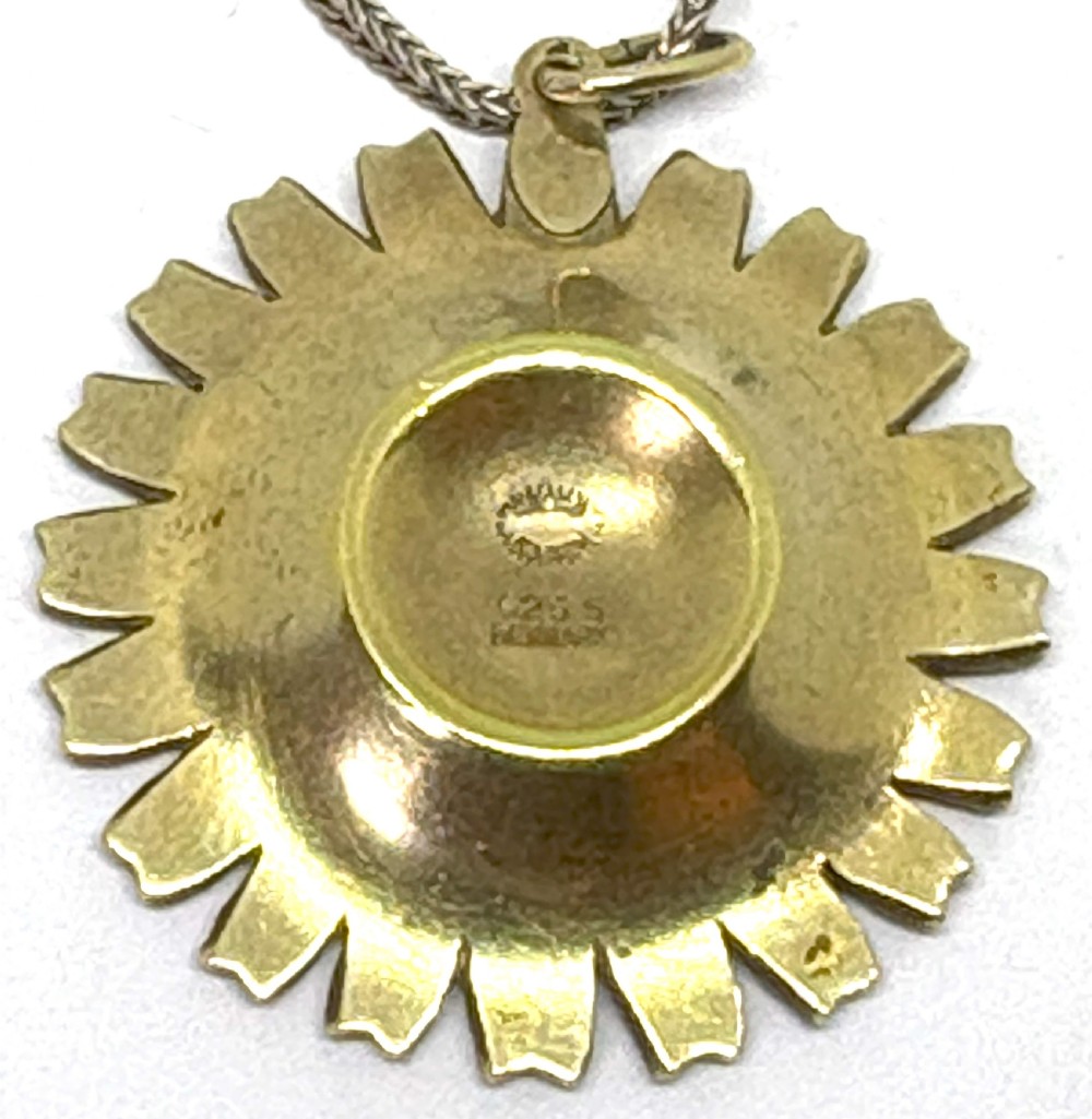 Georg Jensen Silver & Enamel Daisy Pendant View III