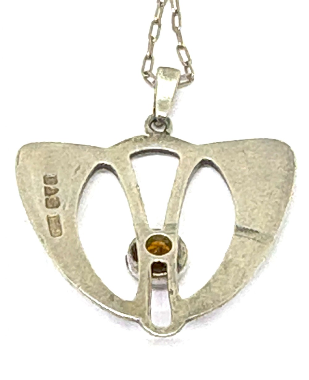 Charles Horner Silver & Enamel Pendant and Chain View III