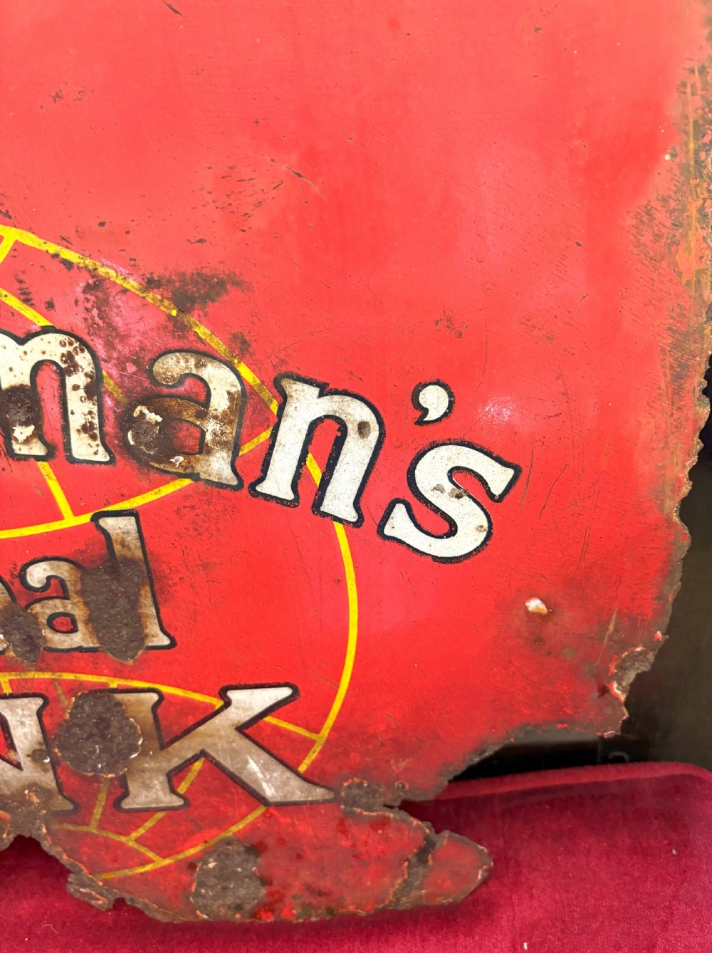 1920's Waterman's Pens Enamel Advertising Sign View III