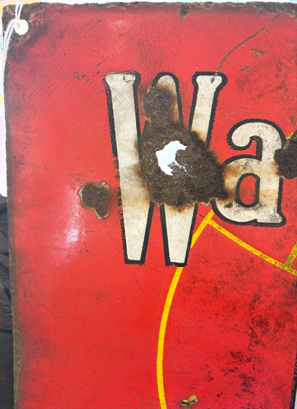 1920's Waterman's Pens Enamel Advertising Sign View V