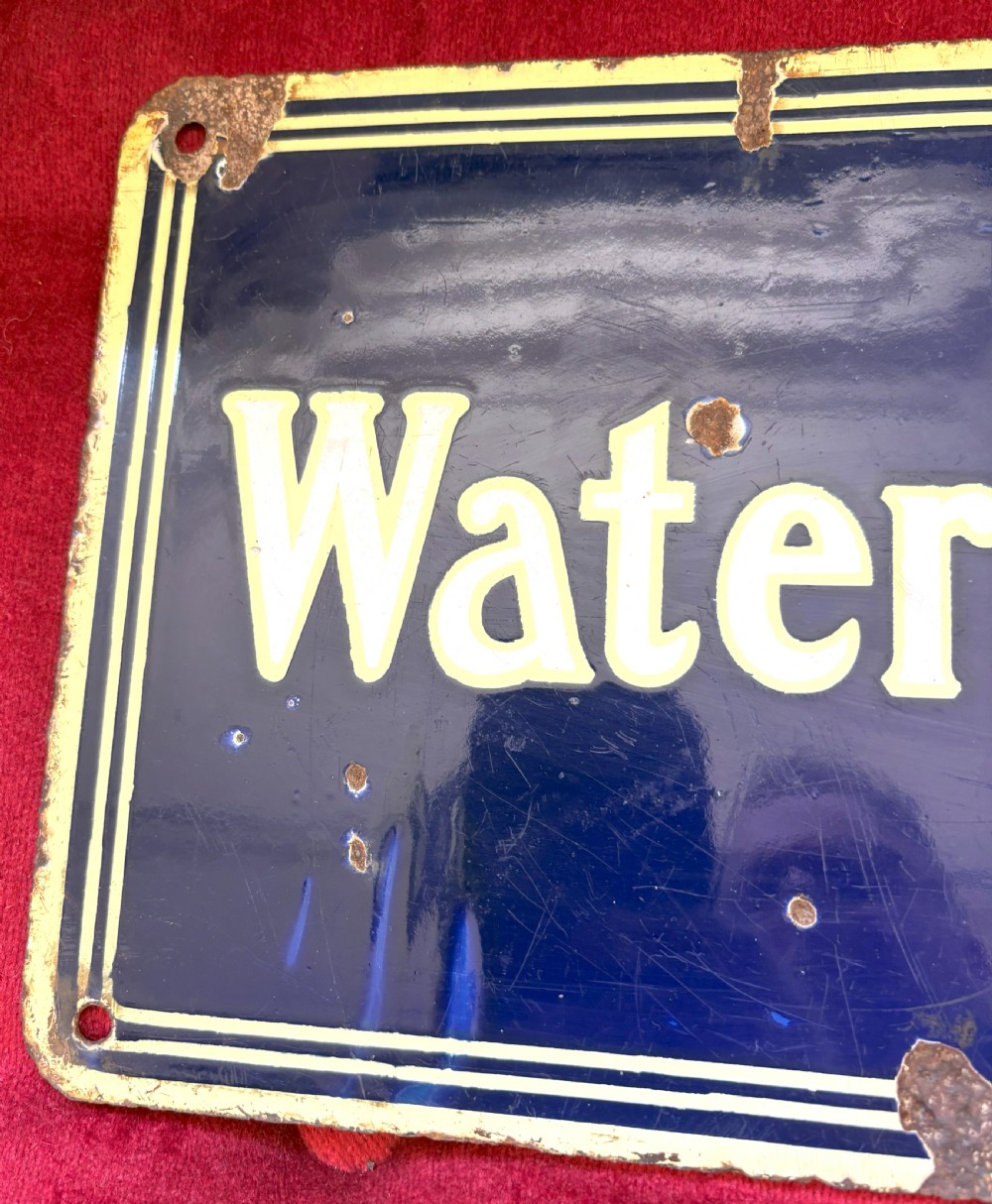 Scarce Waterman's Pens Enamel Advertising Sign View III