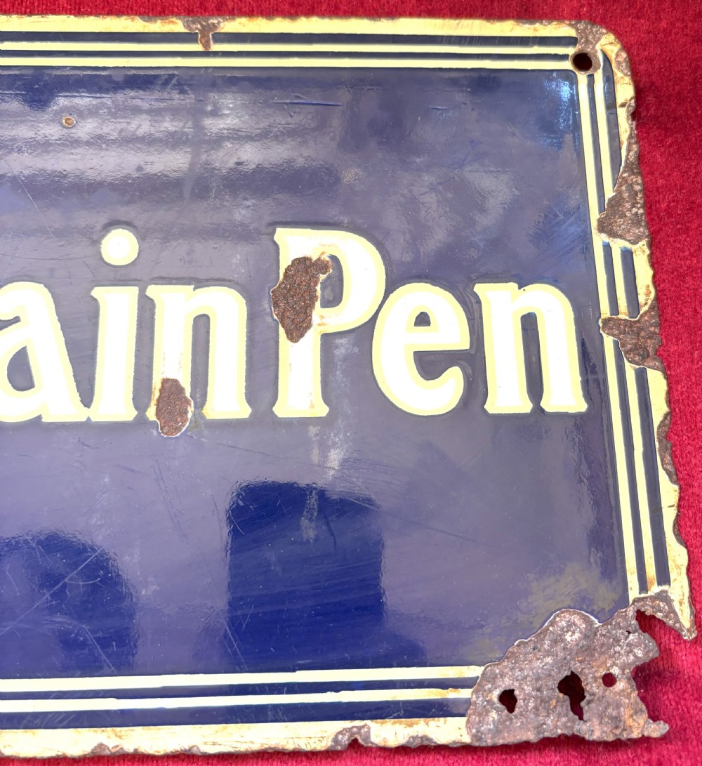 Scarce Waterman's Pens Enamel Advertising Sign View IV