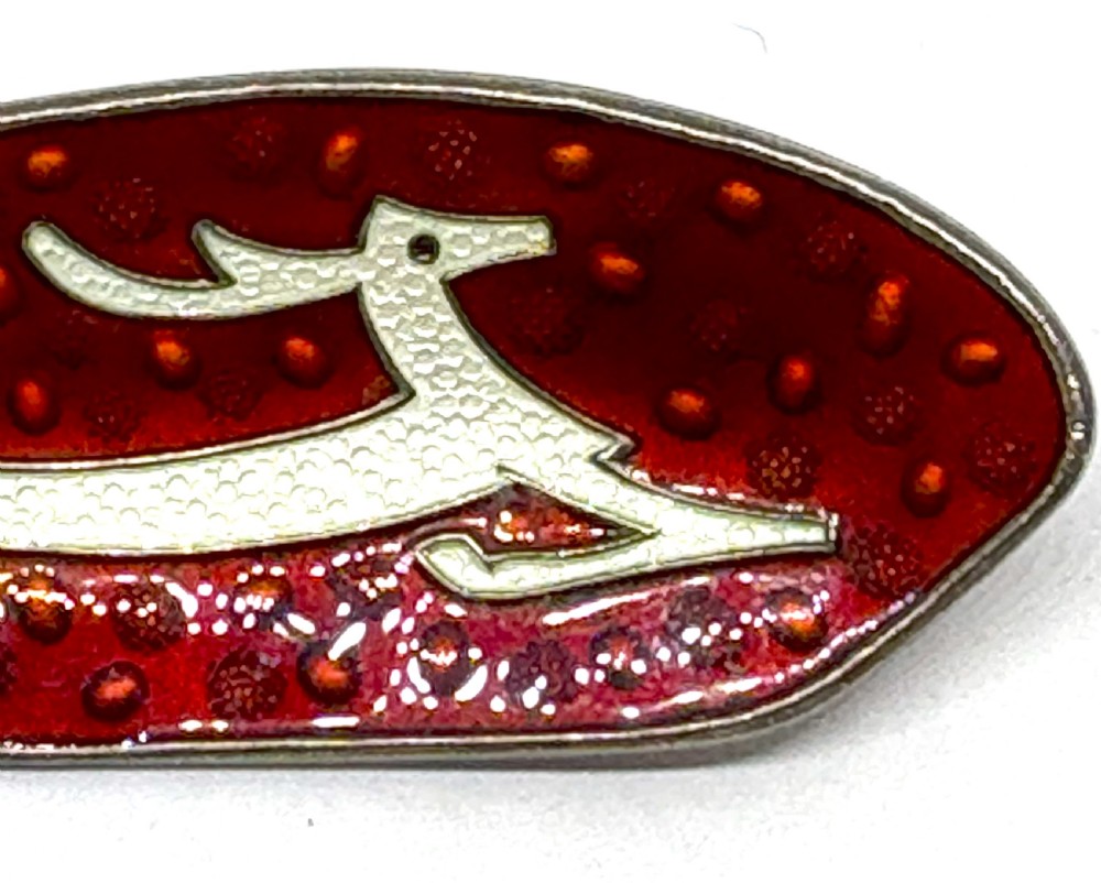 OF Hjortdahl Norwegian Silver & Enamel Leaping Deer Brooch View IV