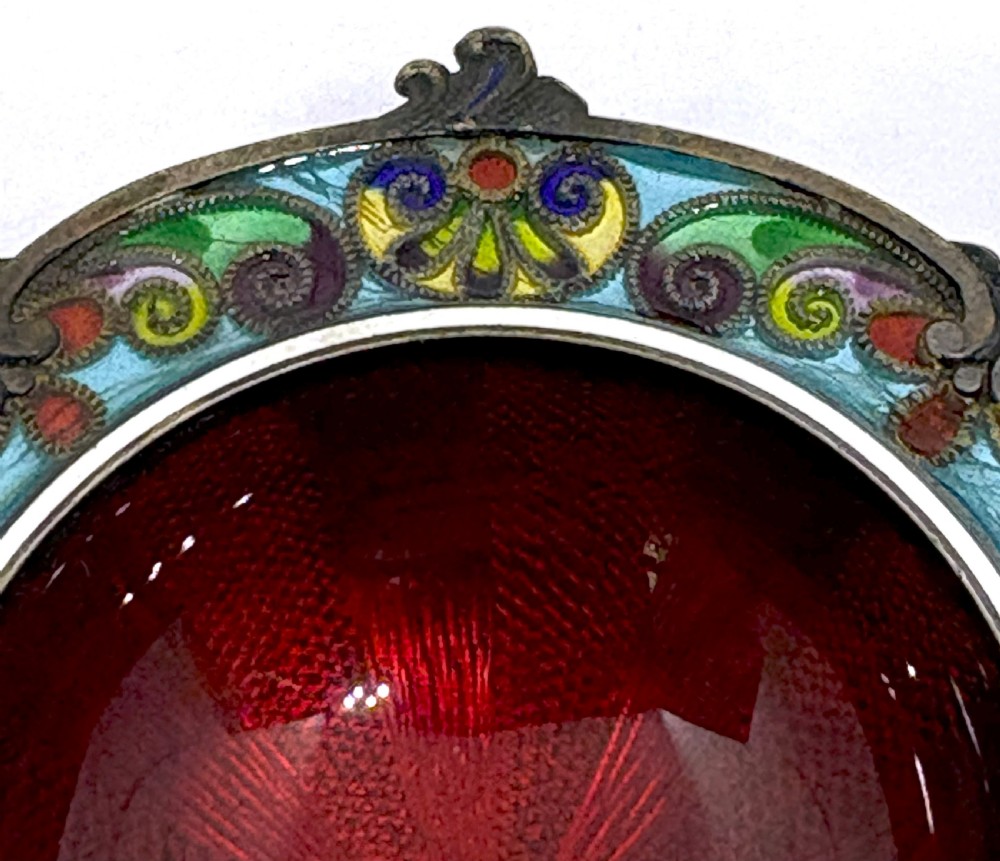 David Andersen Plique A Jour & Basse Taille Enamelled Silver Salt Cellar View II