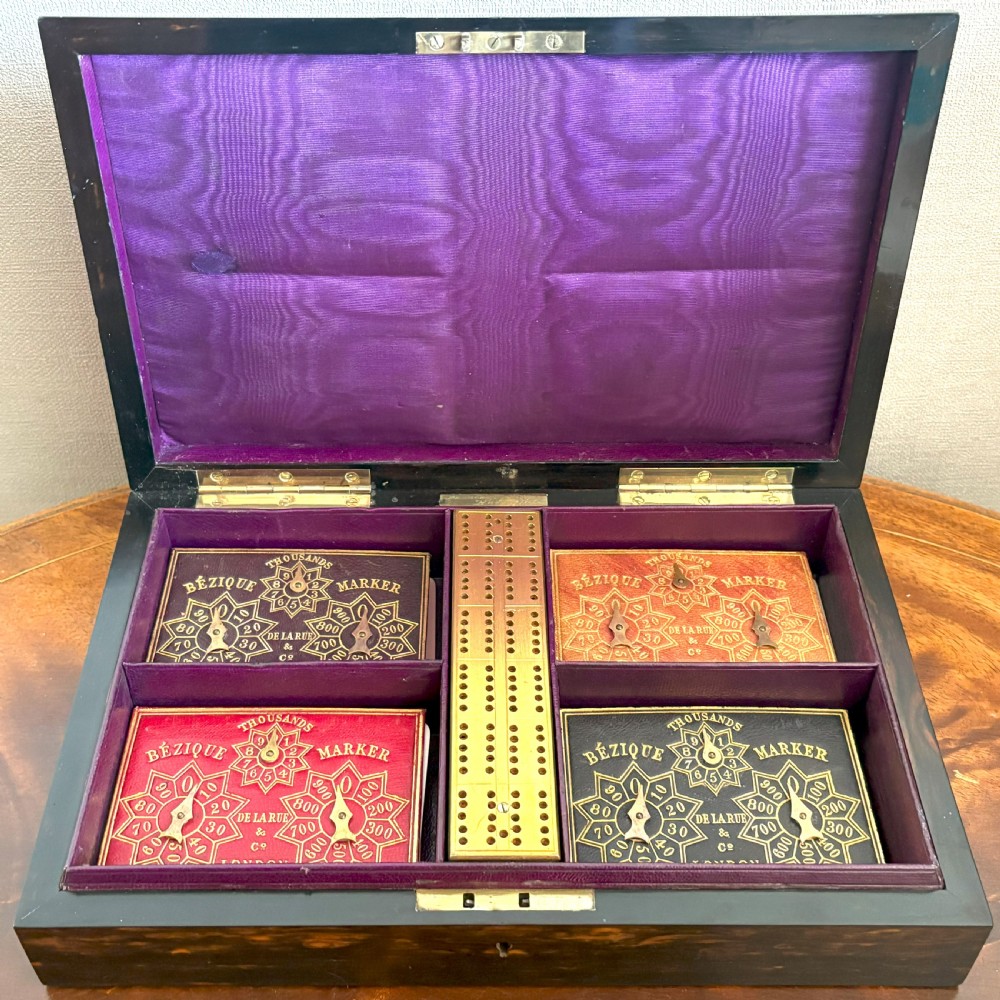 Finest Quality Coromandel Bezique Games Box View III