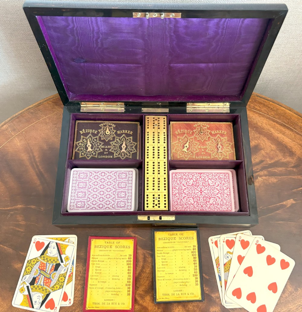 Finest Quality Coromandel Bezique Games Box View VII
