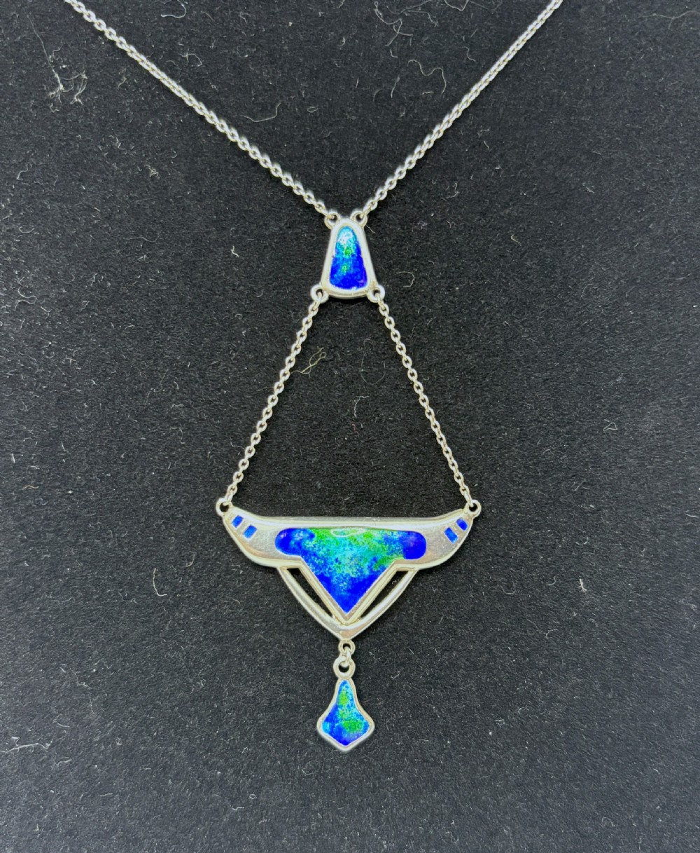 Charles Horner Silver and Enamel Arts & Crafts Pendant