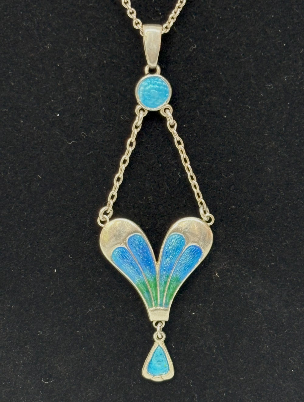 Charles Horner Silver and Enamel Arts & Crafts Pendant