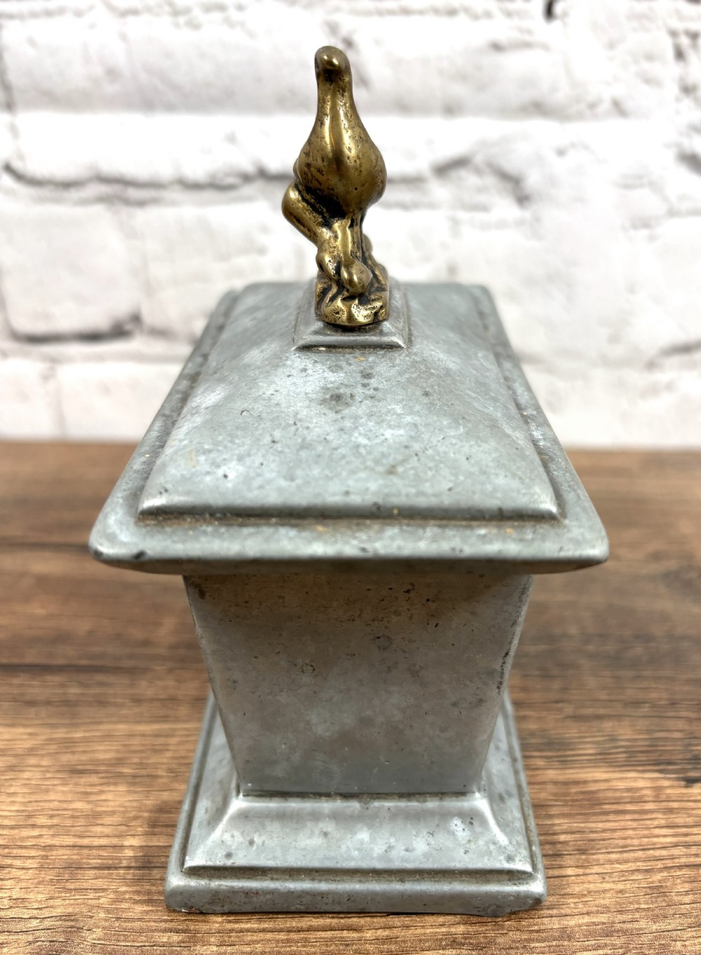 Lead & Brass Pigeon Casket Shaped Urn View III
