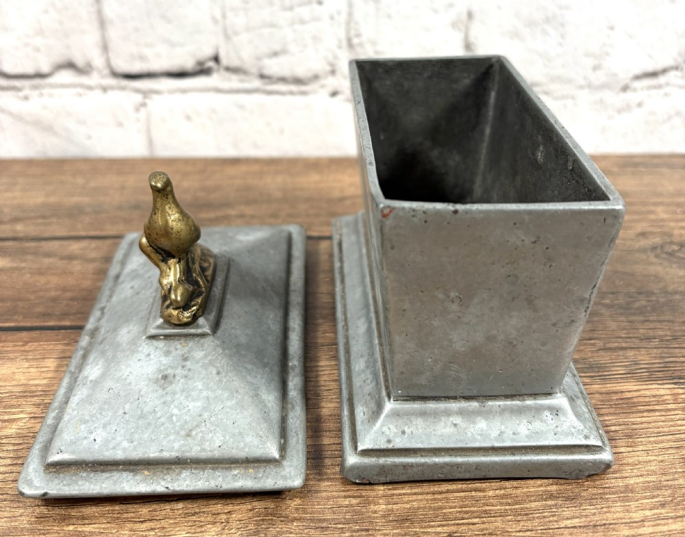 Lead & Brass Pigeon Casket Shaped Urn View IV