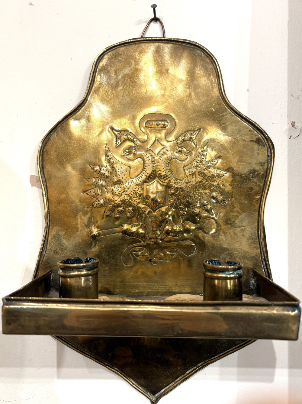 Pair Georgian Brass Candle Wall Sconces View IV