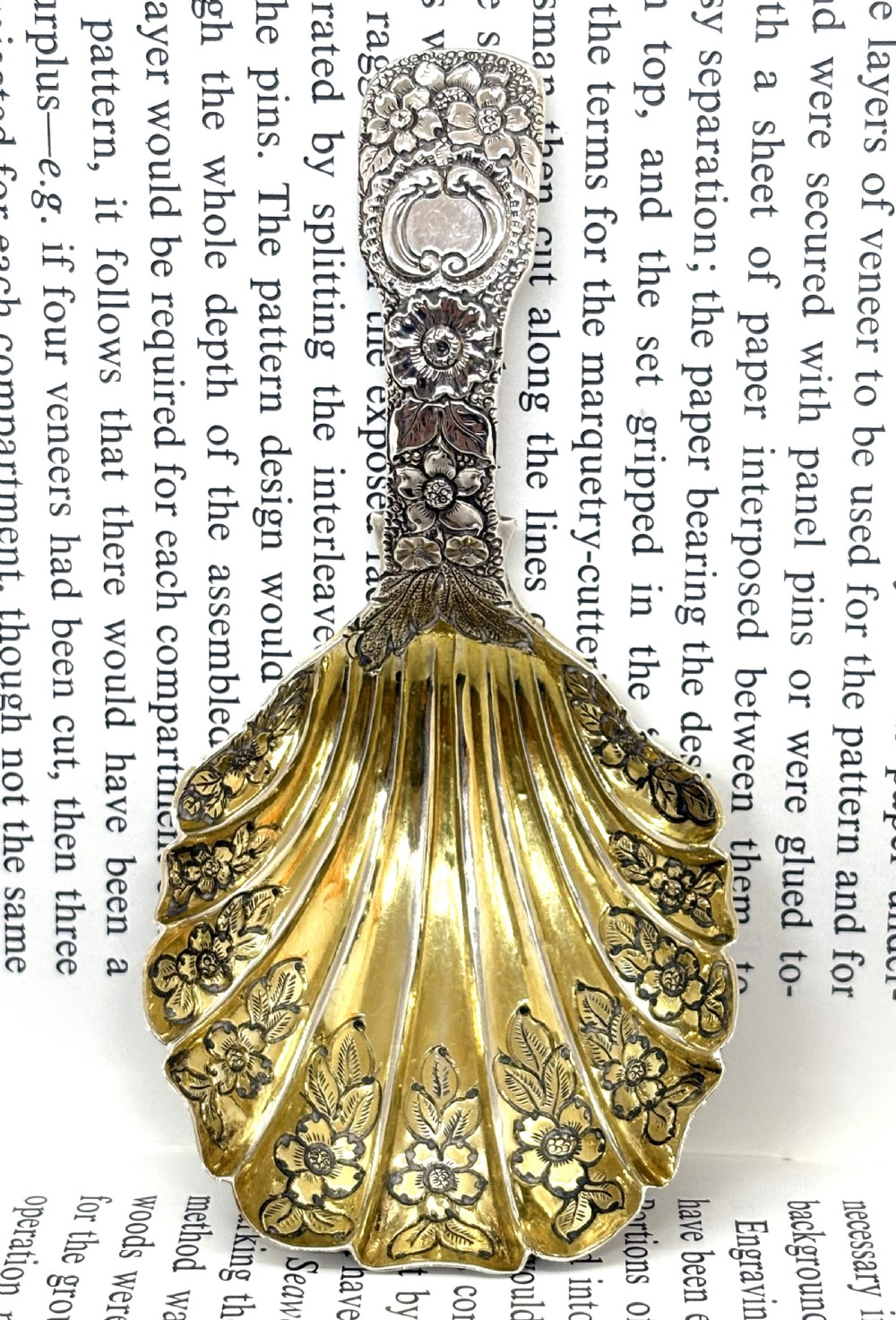Georgian Silver Gilt Caddy Spoon