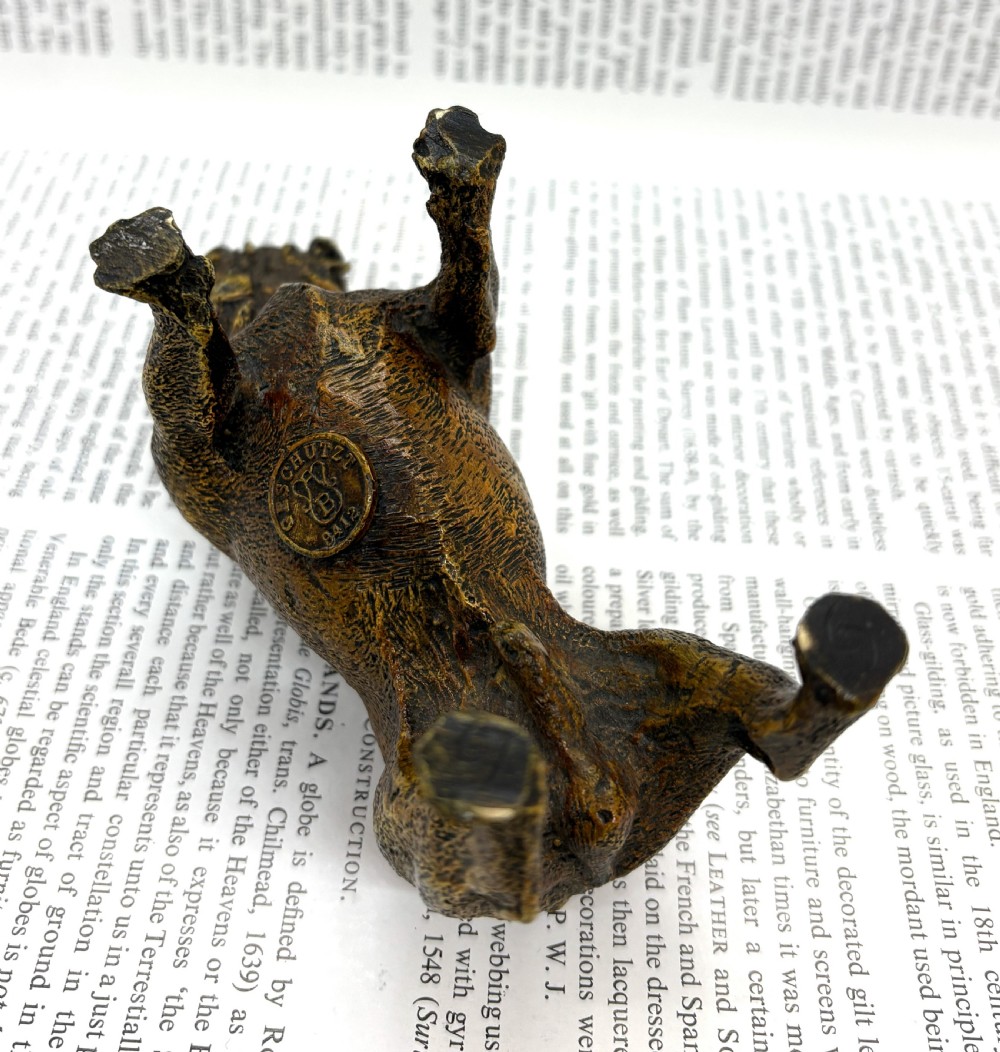 Franz Xaver Bergmann Cold Painted Bronze Bulldog. View V