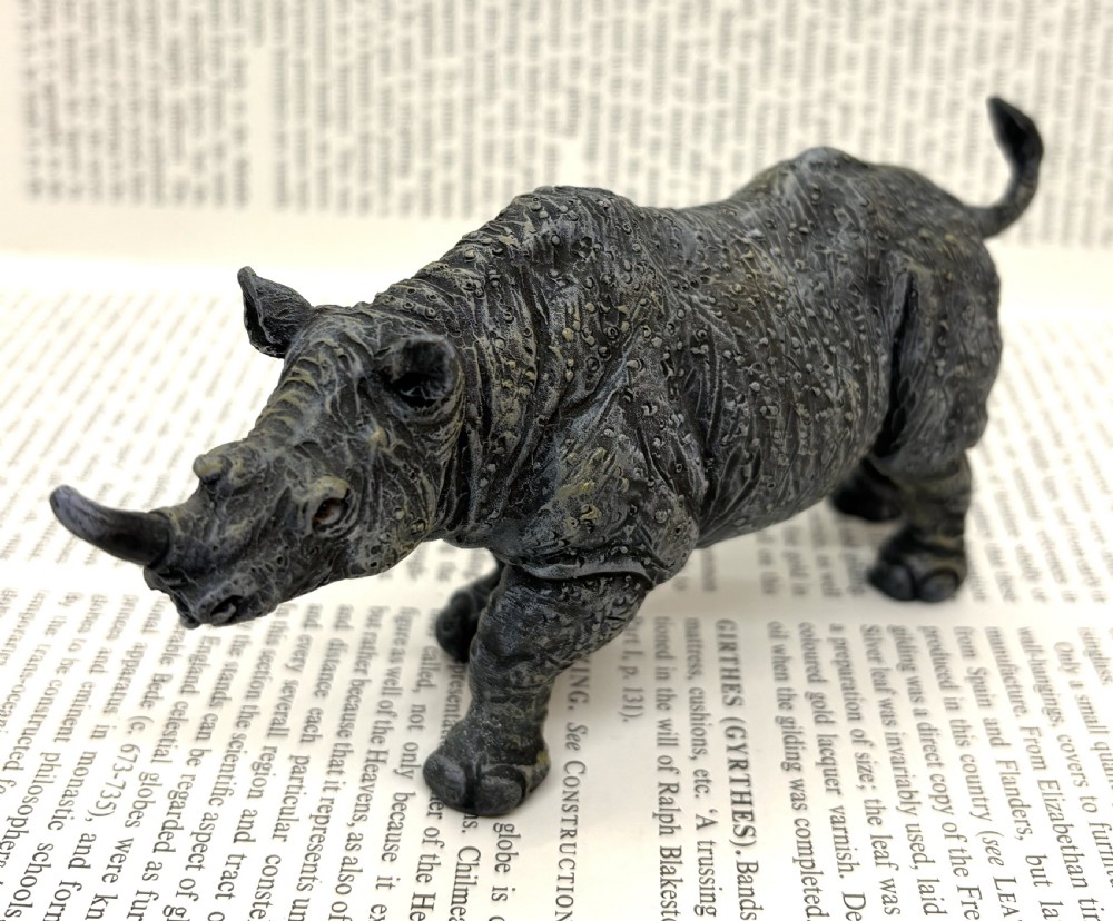 Franz Xaver Bergmann Cold Painted Bronze Rhinoceros