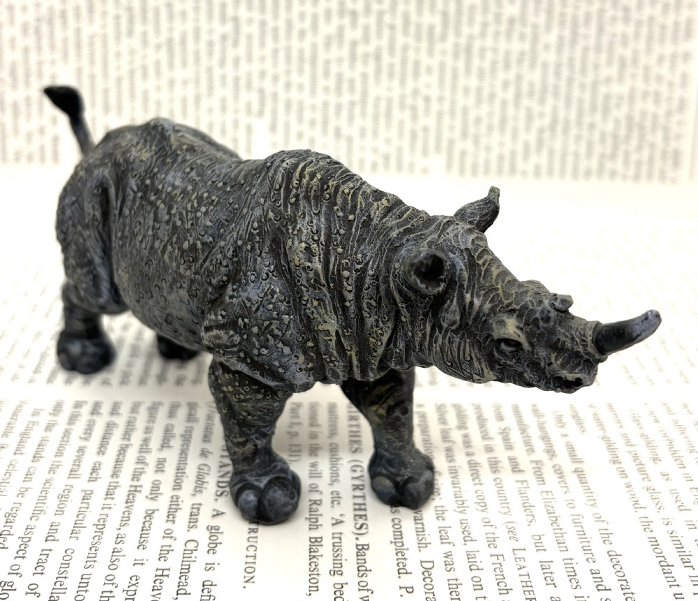 Franz Xaver Bergmann Cold Painted Bronze Rhinoceros View II