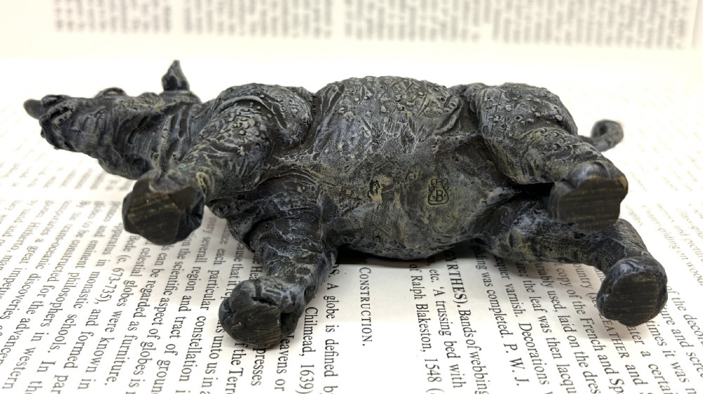 Franz Xaver Bergmann Cold Painted Bronze Rhinoceros View V