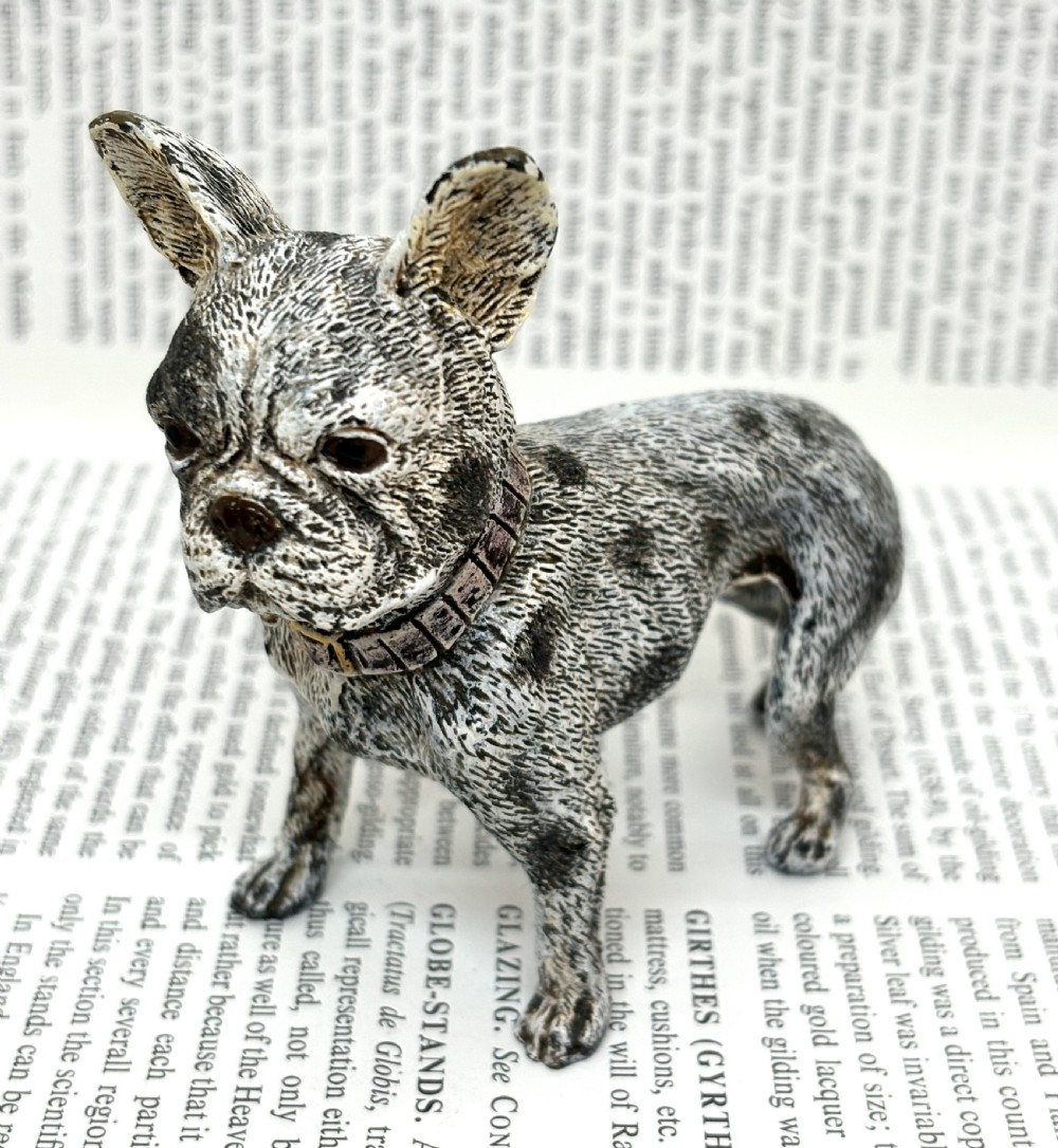 Franz Xaver Bergmann Cold Painted Bronze French Bulldog