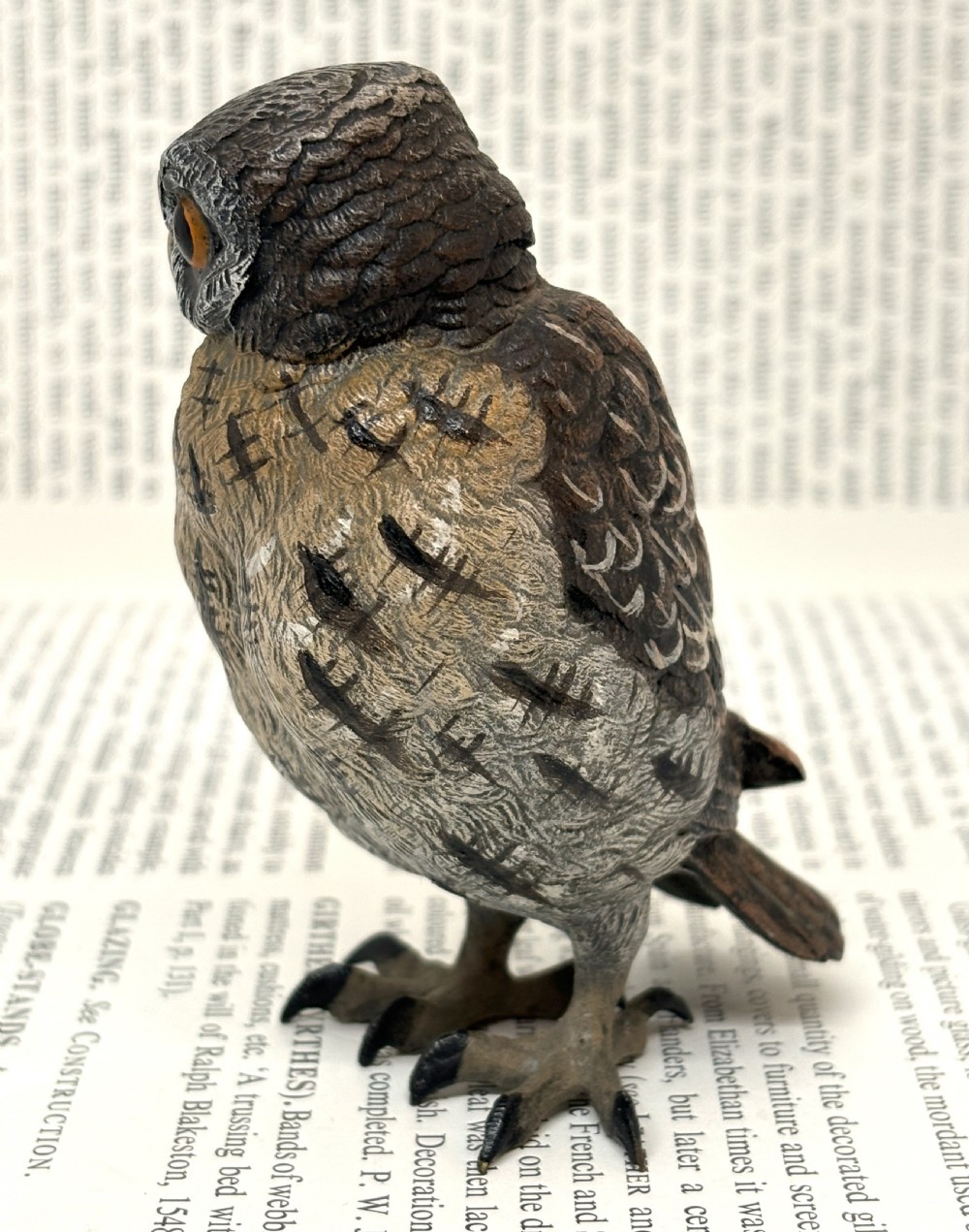 Franz Xaver Bergmann Cold Painted Bronze Owl View II