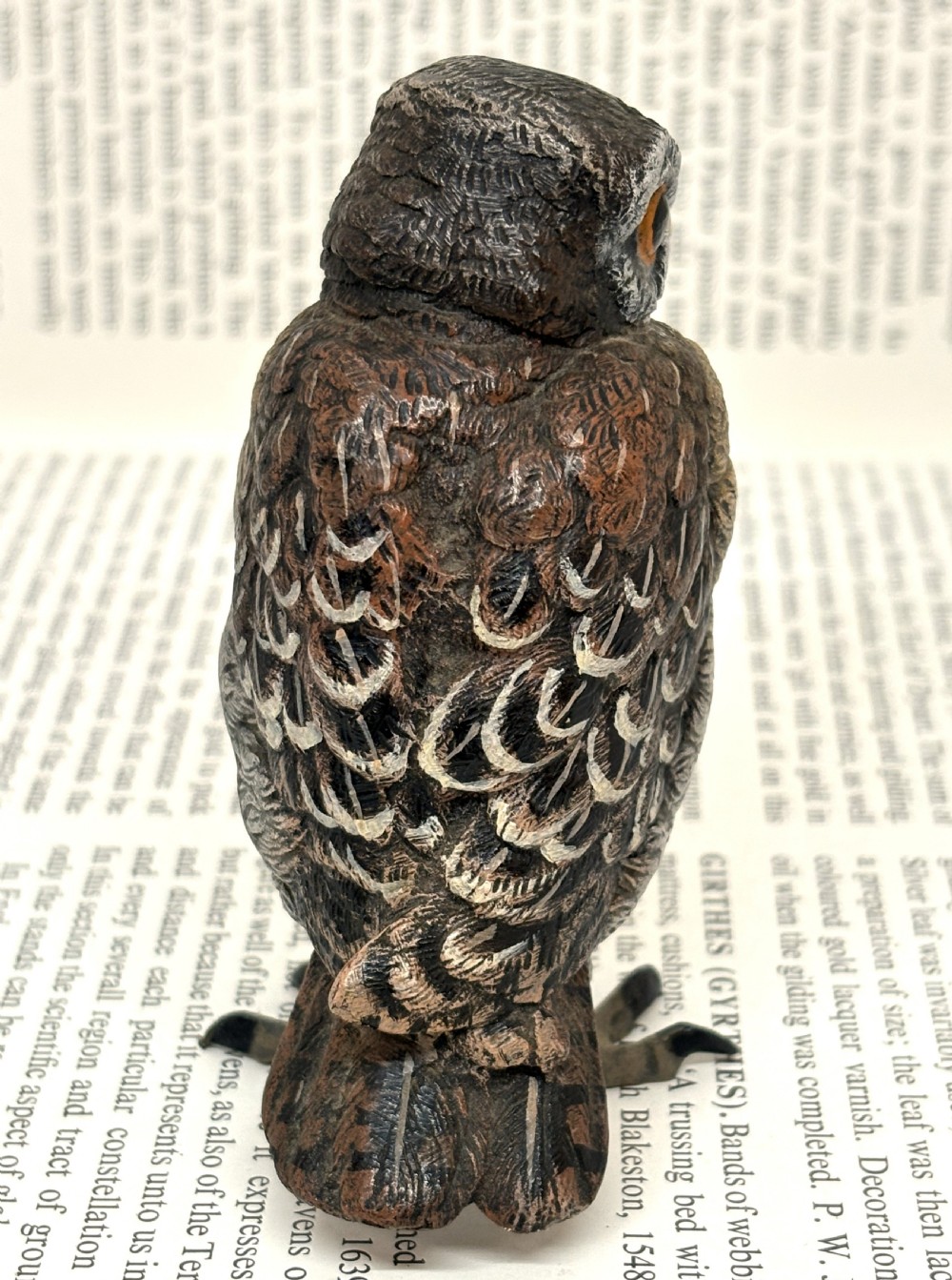 Franz Xaver Bergmann Cold Painted Bronze Owl View IV