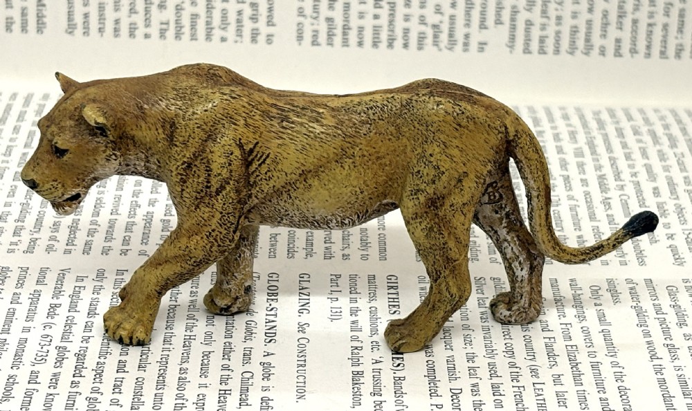 Franz Xaver Bergmann Cold Painted Bronze Lion & Lioness View IV