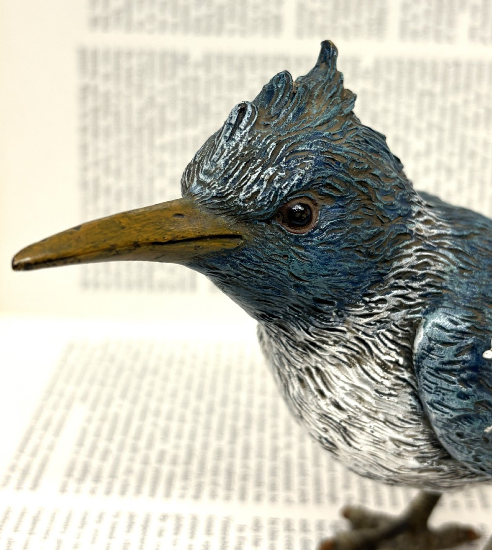 Large Franz Xaver Bergmann Cold Painted Bronze Kingfisher View VII